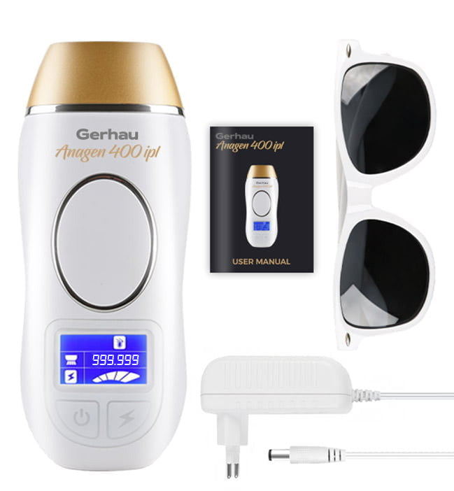 Gerhau Anagen 400 IPL V2 — 4,5 см² терезе, 25 Дж, ауыстырмалы алтын саптама, 1 млн импульс